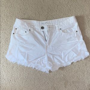 Free People White denim shorts